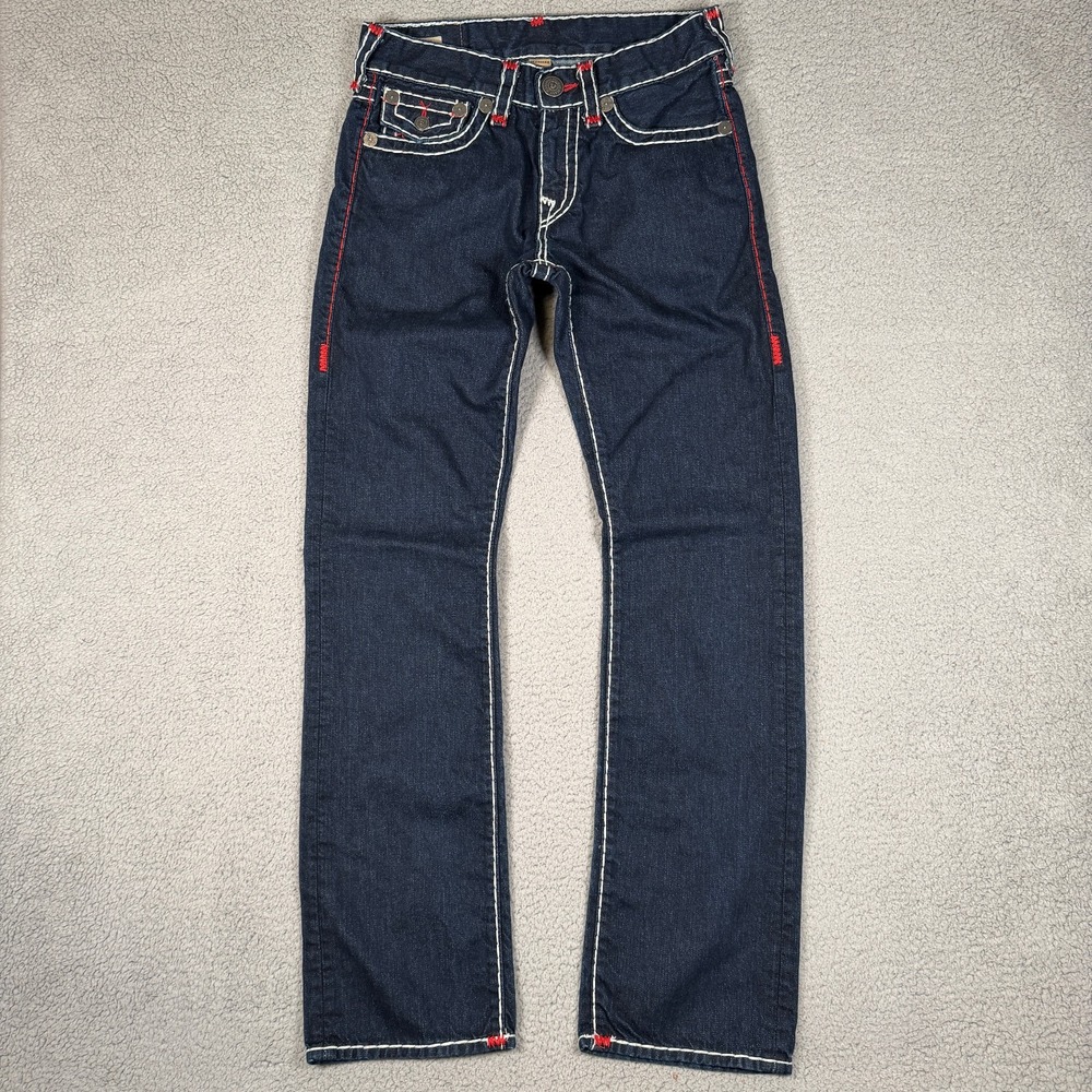 VTG True Religion Ricky Jeans Men 30 (Fit 32x33) Blue Made in USA Big Stitch Y2K